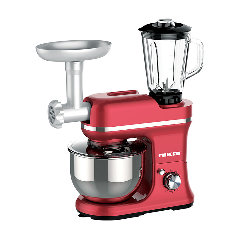 Nikai Kitchen Machine 3 In 1 1000W 5L 3 Attachments Multifunction Multi-Function Planetary Mixing Led Light Detachable Accessories Egg Whisk Dough Hook Beater Blending Jar Set Meat Grinder Set Nfp555Ldn4