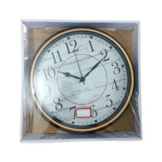 Az Generic Wall Clock Round Shaped Analog Silent Quartz Brown & White Battery Operated AZ-21