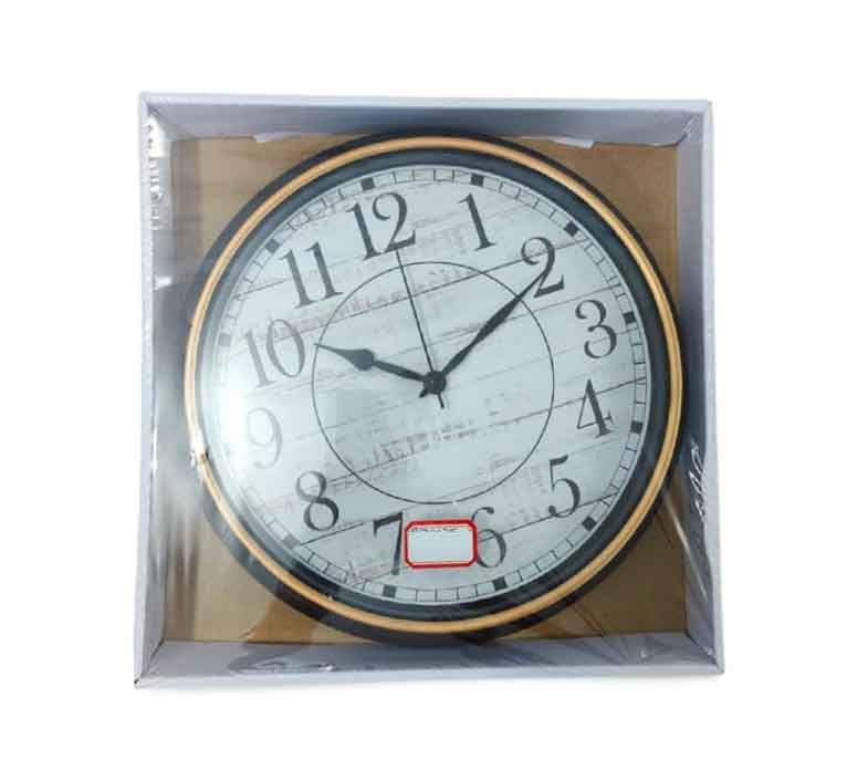 Az Generic Wall Clock Round Shaped Analog Silent Quartz Brown &Amp; White Battery Operated Az-21