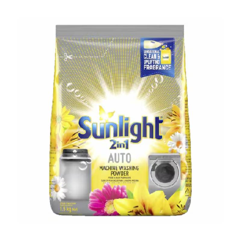 Sunlight Auto Washing Machine Powder 2In1 Yellow 1.5Kg 69719902 (Pack Of 3)