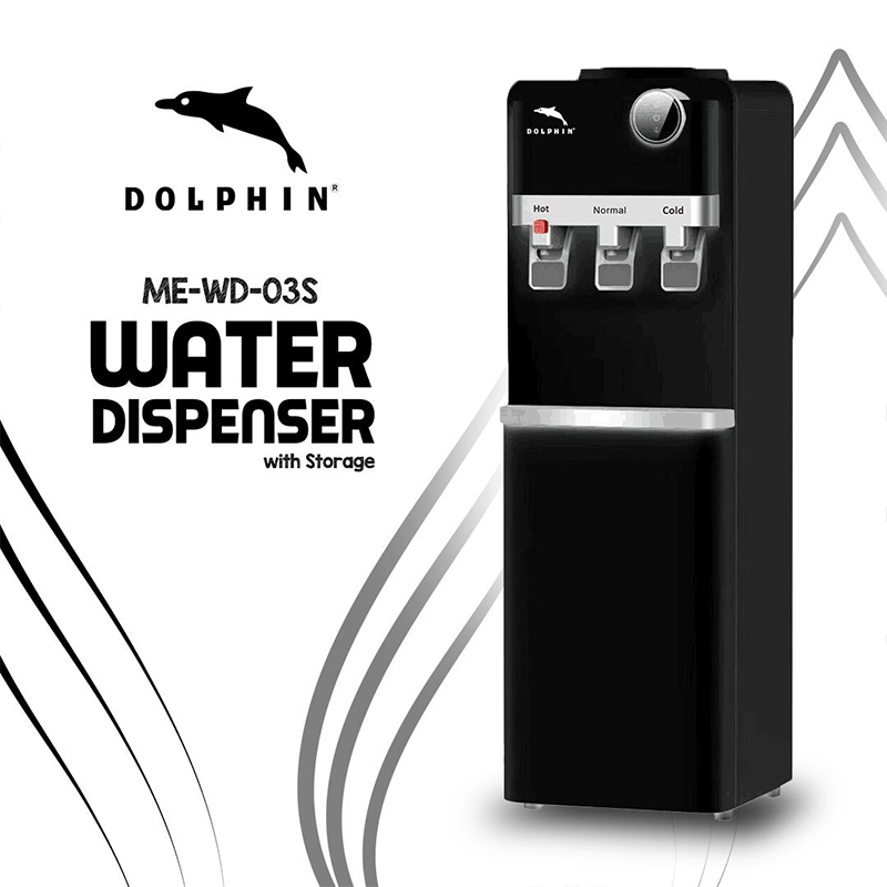 Dolphin Water Dispenser Hot, Cold &Amp; Normal Functions With Storage Me-Wd-03S
