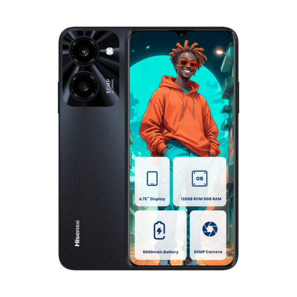 Hisense Mobile Phone E70 Pro, 8Gb Ram / 128Gb Rom, 6.75″ Inch, 50Mp Camera, 5000Mah Battery Storage