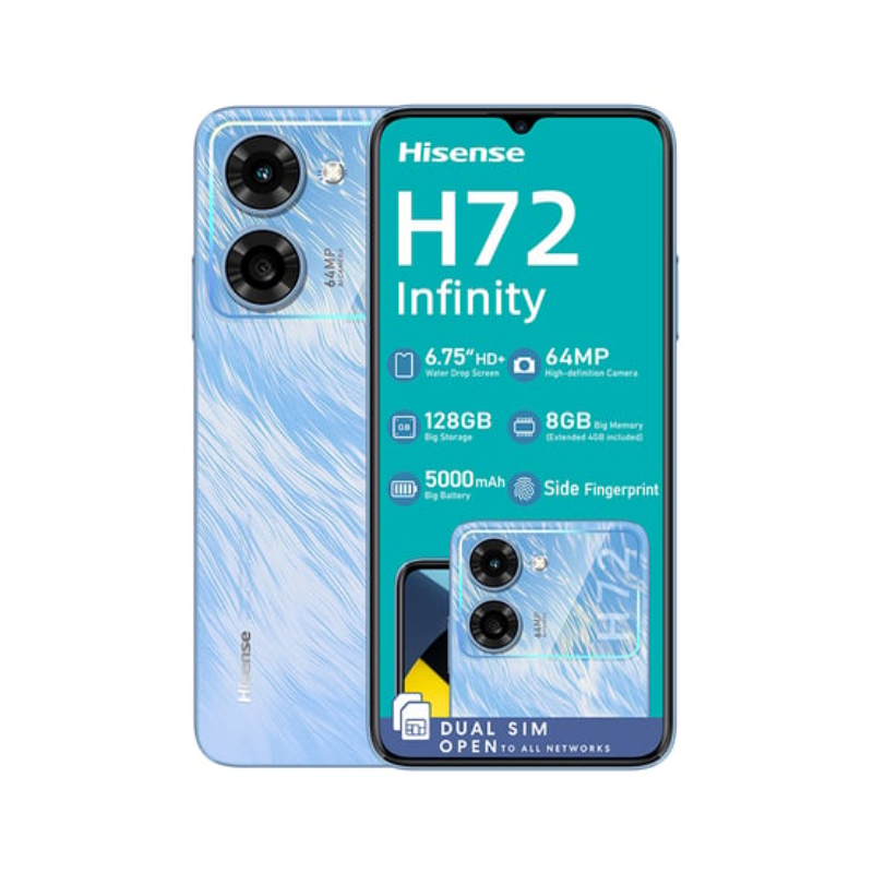 Hisense Mobile Phone Infinity E72, 8Gb Ram / 128Gb Rom, 6.75″ Inch, 64Mp Camera, 5000Mah Battery Storage