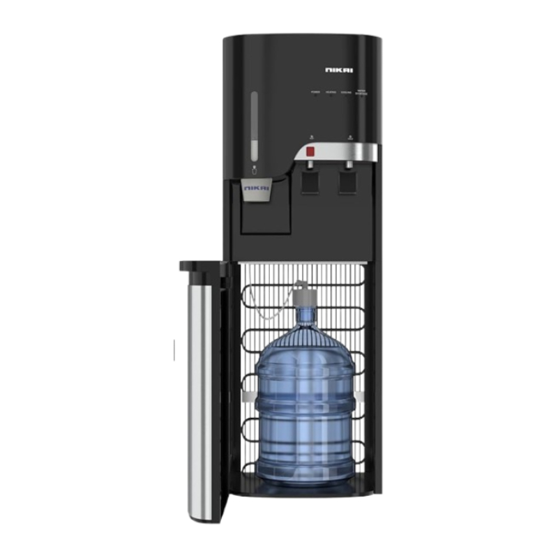 Nikai Water Dispenser 2 Taps Bottom Load With Cup Holder Nwd5000Bss 2 Taps Hot And Cold Compressor Cooling Steel Tank Anti Bacterial Design