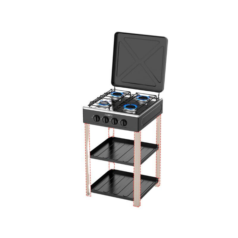 Decakila Gas Cooker 4 Gas Burner With Shelf Lpg Only Heat Output  Kmgs018B-Kmgs017B