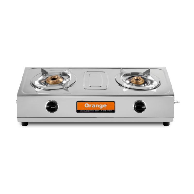 Orange Gas Stove Spectra 201 Steelo With 2 Burner, Stainless Steel Body Olpg220