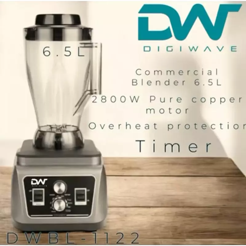 Digiwave Commercial Blender 6.5L 2800W With Timer Function Dw-Dbl1122