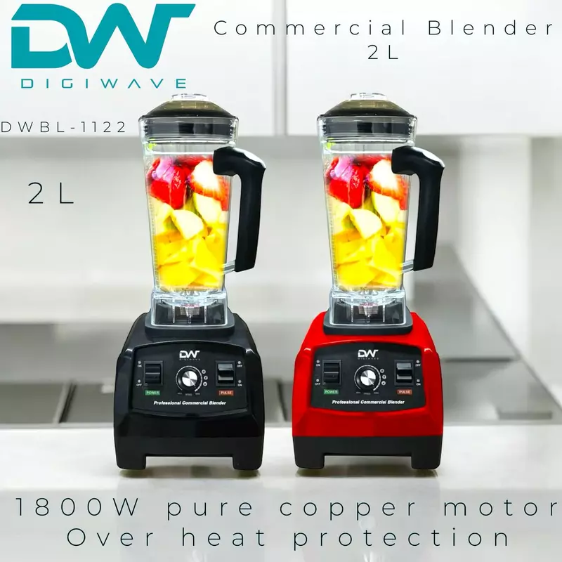 Digiwave Commercial Blender 2L 1800W With Copper Motor &Amp; Overheat Protection Dw-Bl1121