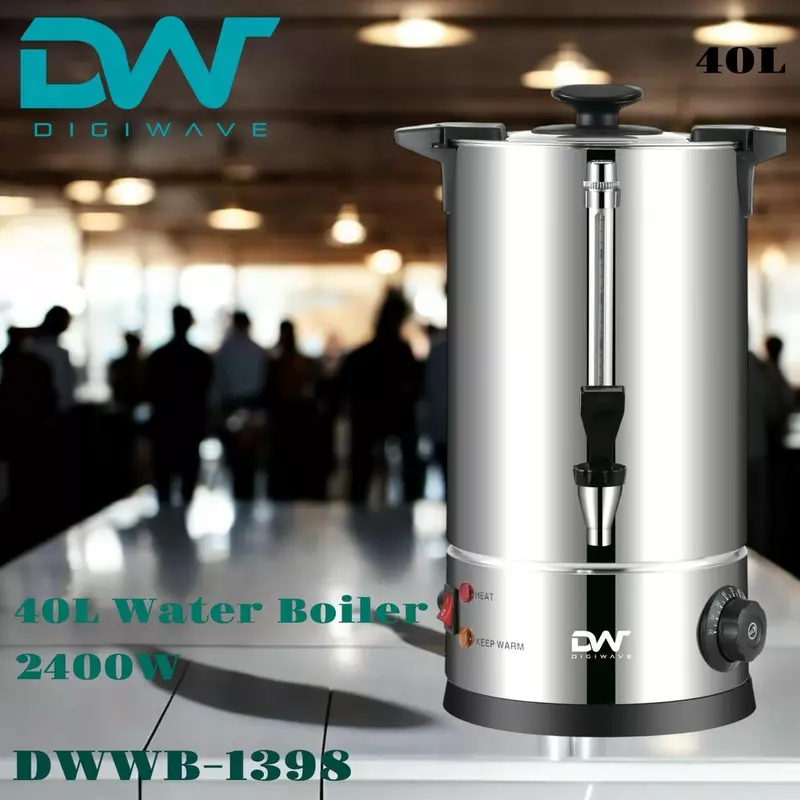 Digiwave Water Boiler - Double Layer With Temperature Controller, 40L Capacity, Dwwb-1398.
