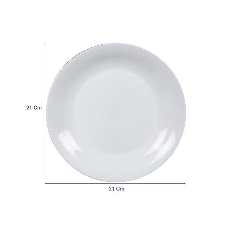 Luminarc Diwali Dessert Plate 21Cm White P6037 (Pack Of 6Pcs)