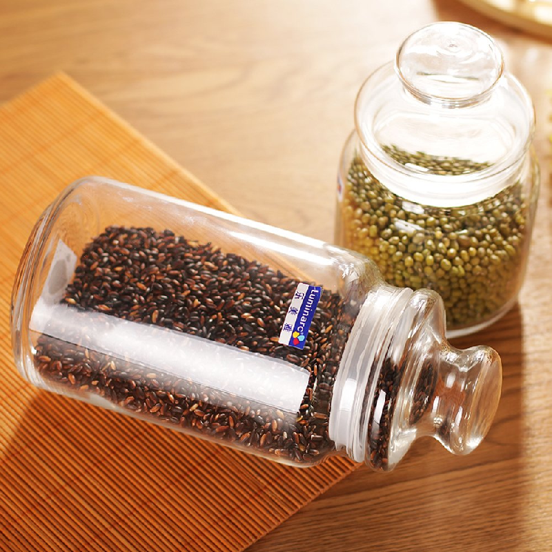 Luminarc Striped Glass Jar 0.5L With Lid, Transparent V9601