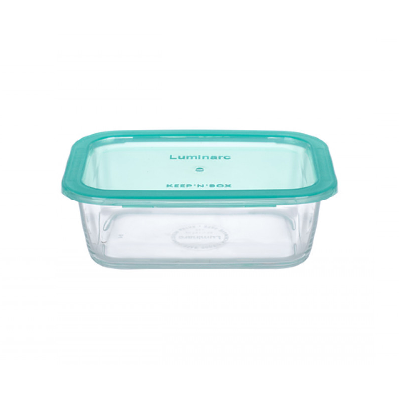Luminarc Keep 'N' Flat Rim Rectangular Storage Box 380Ml Lagoon P5519