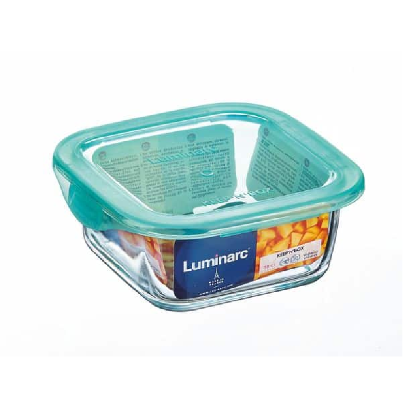 Luminarc Keep 'N' Flat Rim Square Storage Box 1.22L Lagoon P5520