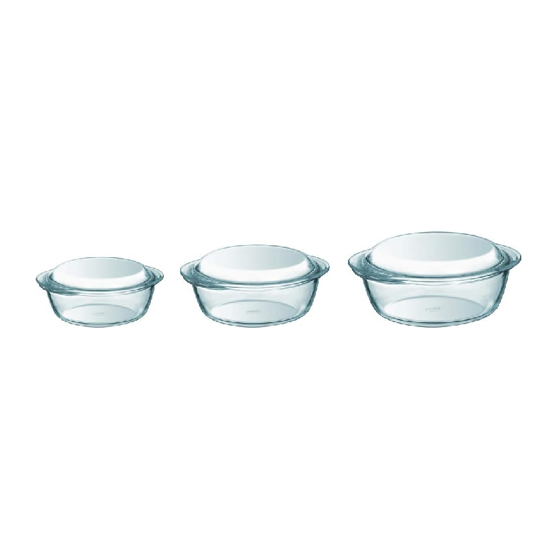 Pyrex 3Pcs Round Casserole Set 1.4L/ 2.1L/3L