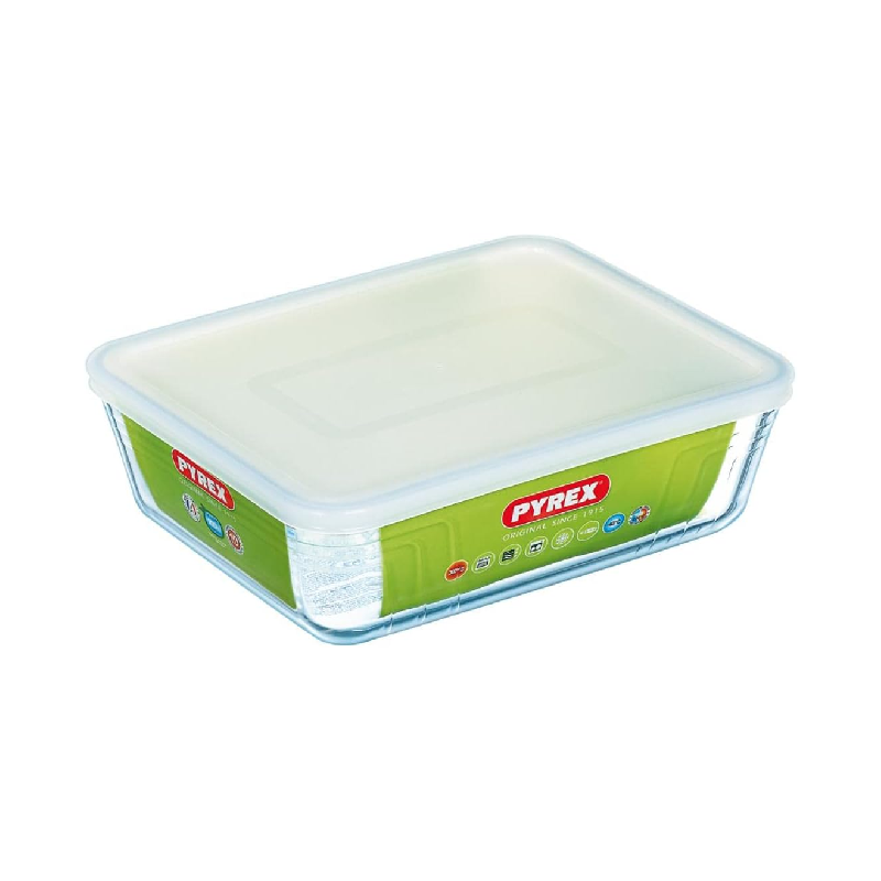 Pyrex Cook &Amp; Freeze Rectangular Dish With White Lid 4L