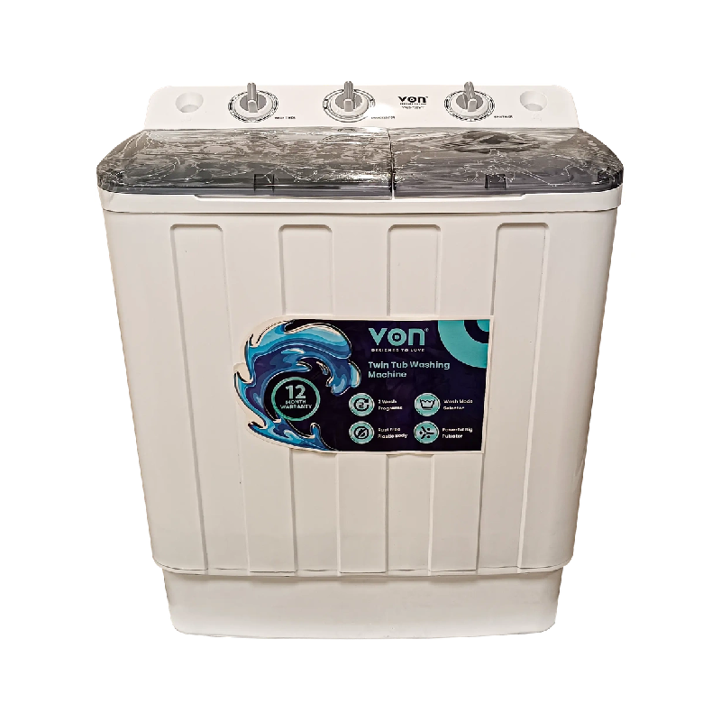 Von Washing Machine 7.5Kg Twin Tub, Semi-Automatic Vals-75Bwy