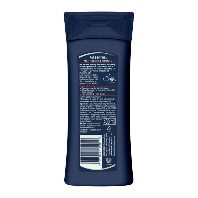 Vaseline Men Body Lotion Extra Strength 200Ml 3In1 Lotion For Dry Skin Provides Healing Moisture For Healthy-Looking Resilient Skin 69735263 (Pack Of 3)