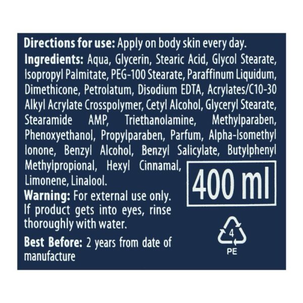 Vaseline Men Body Lotion Strength 400Ml 3In1 Lotion For Dry Skin Provides Healing Moisture For Healthy-Looking Resilient Skin 69735264 (Pack Of 3)