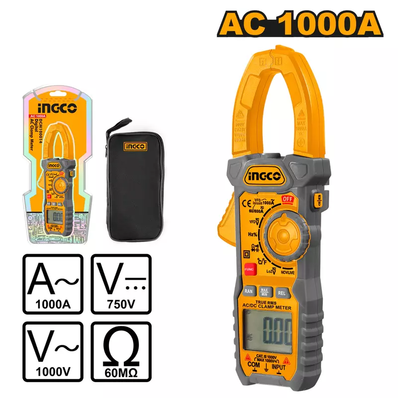 Ingco Digital AC Clamp Meter 1000A DCM100014