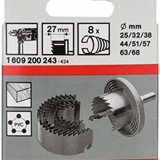 Bosch Hole Saw Set Accessories. For Wood And Plastic, Ã˜ 25-68 Mm (Pack Of 8Pcs)