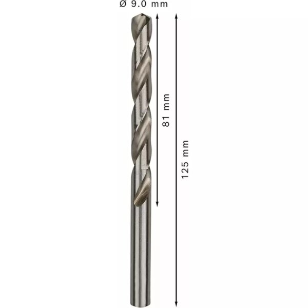 Bosch Metal Drill Bits Hss‐G Din 338‐ 9Mm X 81 X 125Mm 2608595075  (Pack Of 5Pcs)