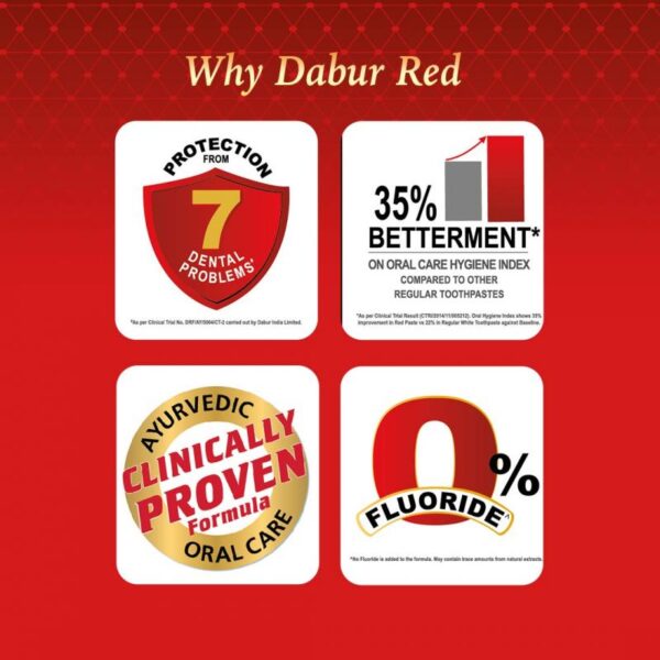 Dabur Toothpaste 200G With Brush Red (Pack Of 6) Drpb200