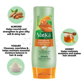 Vatika Conditioner Moisture Treatment, Enriched With Almond &Amp; Honey, Deep Nourishment, For Dry And Frizzy Hair 200Ml (Pack Of 3)