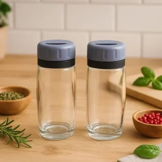 Apex Acrylic Salt and Pepper Sprinkle Dispenser Lid Rust Resistant 2pc Set 450377