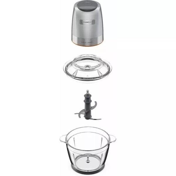 Kenwood Chopper 600Ml Steel Bowl 500W Chp62.700Si Dripper Pro, Quad Blade, Storage Lid, Dual Speed, Spatula, Ice Crush Function