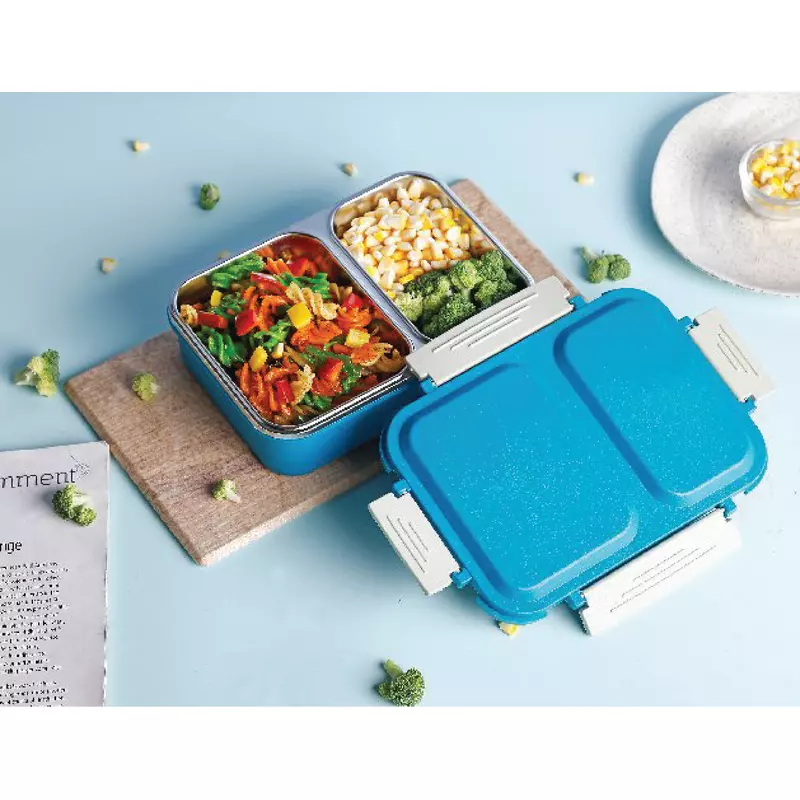 Supermom 2 Partition Lunch Box Plastic Material Leak Proof 573799
