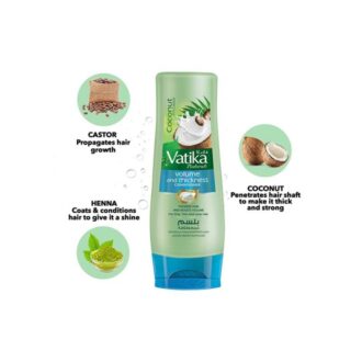 Vatika Conditioner Volume &Amp; Thickness, Natural Moisturizing Hair Conditioner For Women, With All Hair Types. Scalp Hydrating Moisturizer, 400Ml Coconut (Pack Of 3)