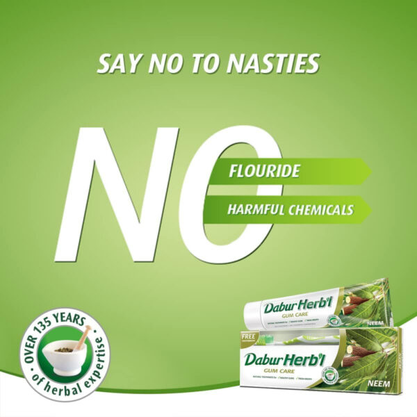 Dabur Herbal Toothpaste 150G No Brush Neem (Pack Of 6)