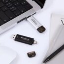 Transcend 512GB Portable External SSD - USB 3.2 Gen 2, Up to 1050 MB/s Transfer Speeds, Compatible with iPhone, iPad, Android, and Car Audio Systems, Includes 2-in-1 Type-C and Type-A Cables, Black, TS512GESD310C.