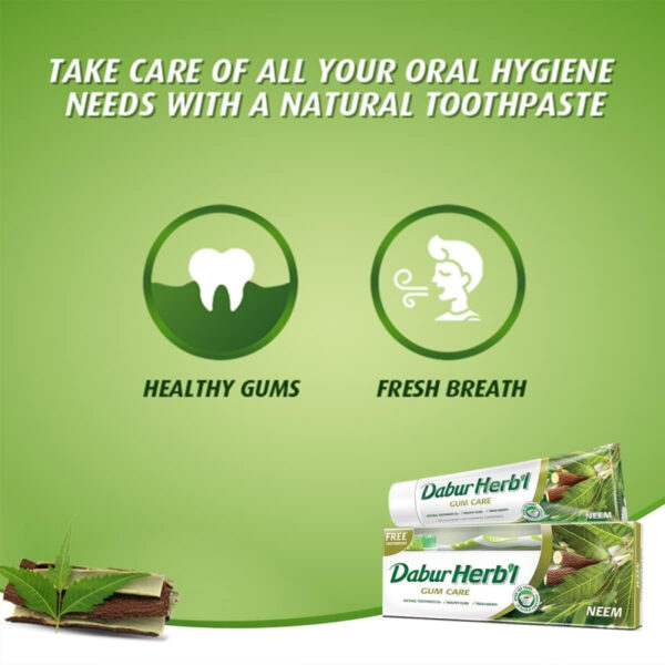 Dabur Herbal Toothpaste 150G No Brush Neem (Pack Of 6)