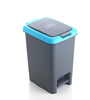 Apex Push And Pedal Dustbin 6.5L Capacity Plastic Lightweight Unbreakable 450445