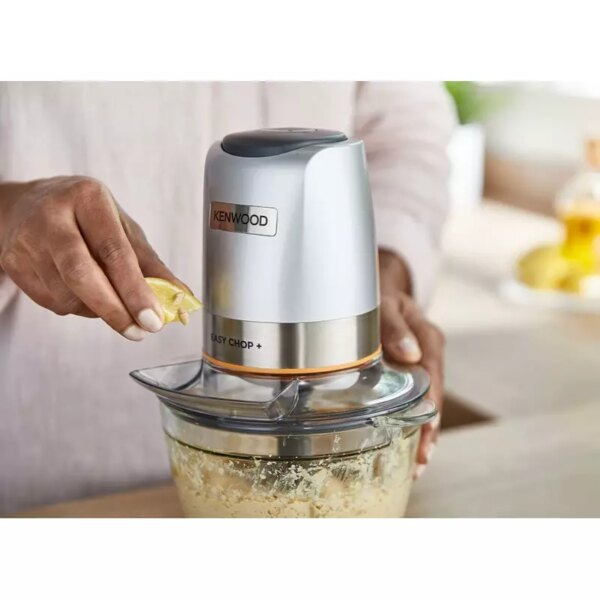 Kenwood Chopper 600Ml Steel Bowl 500W Chp62.700Si Dripper Pro, Quad Blade, Storage Lid, Dual Speed, Spatula, Ice Crush Function