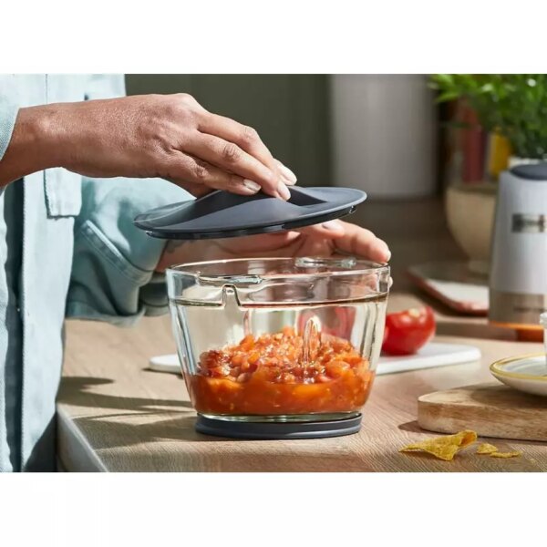 Kenwood Chopper 600Ml Steel Bowl 500W Chp62.700Si Dripper Pro, Quad Blade, Storage Lid, Dual Speed, Spatula, Ice Crush Function