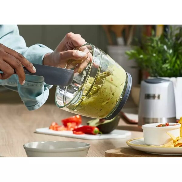 Kenwood Chopper 600Ml Steel Bowl 500W Chp62.700Si Dripper Pro, Quad Blade, Storage Lid, Dual Speed, Spatula, Ice Crush Function