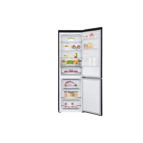 Lg Refrigerator 374L Bottom Freezer With Inverter Linear Compressor Matte Black Gcb459Nqdz