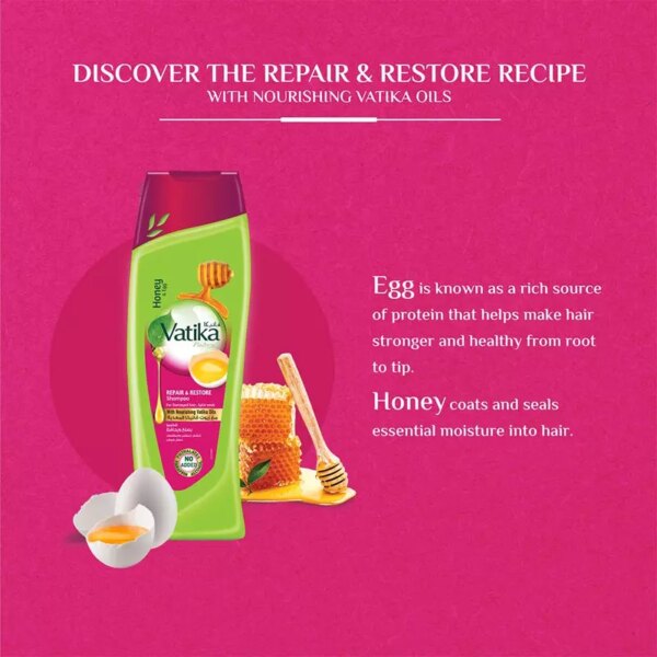 Vatika Shampoo Repair &Amp; Restore 400Ml With Free Conditioner 200Ml