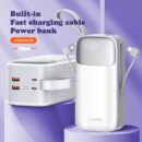 Ldnio Power Bank Fast Charging 20W, Built In USB-C/Lightning Cables, 50000mAh Supper Big Capacity, High Quality Battery QC 3.0 PQ50