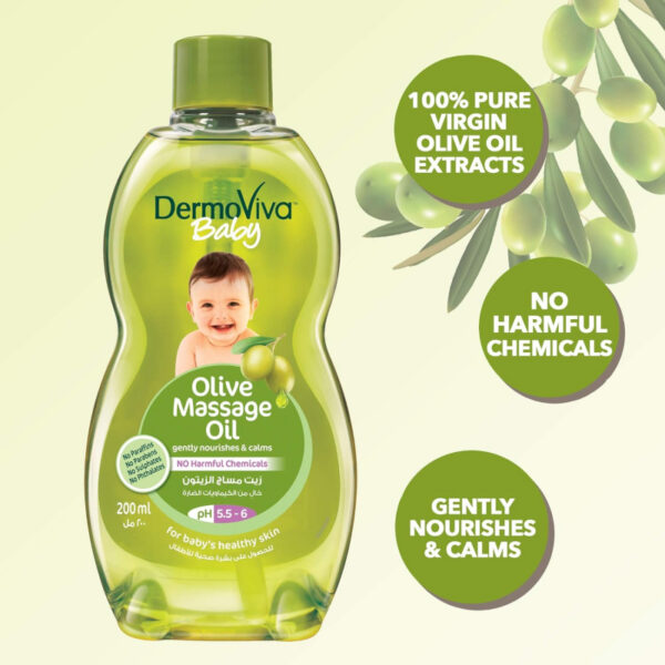 Dabur Dermoviva Baby Olive Massage Oil 200Ml (Pack Of 6)