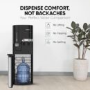 Nikai Water Dispenser 2 Taps Bottom Load with Cup Holder NWD5000BSS 2 Taps Hot And Cold Compressor Cooling Steel Tank Anti Bacterial Design