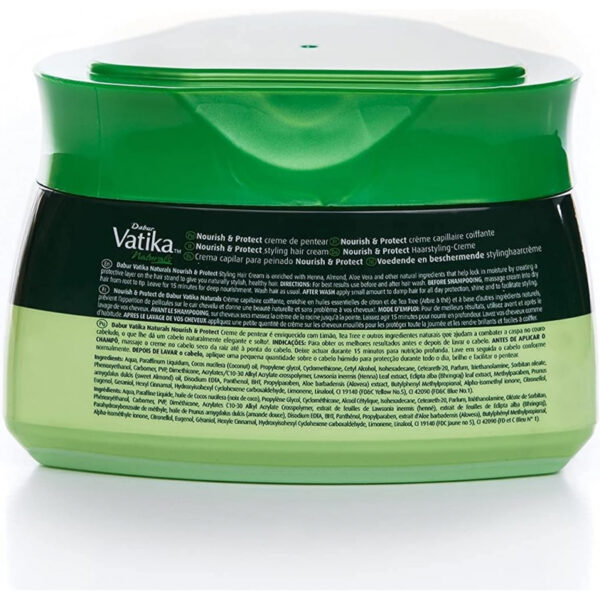 Vatika Hair Cream Nourishing &Amp; Protect, Henna, Almond, Aloe Vera &Amp; Nourishing Vatika Oils, Style &Amp; Texture 140Ml (Pack Of 3)