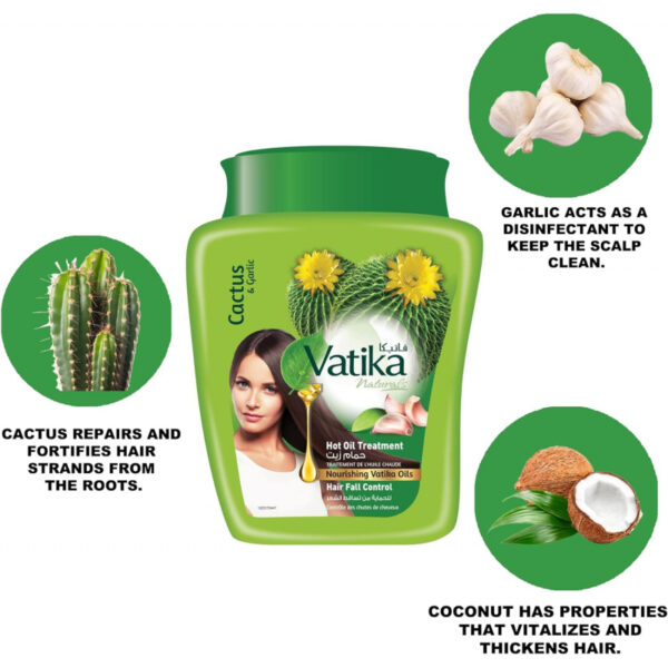 Vatika Hot Oil Treatment Hair Fall Control, Hammam Zaith With Cactus, For Breaking, Falling &Amp; Weak Hair, 1Kg (Pack Of 3)