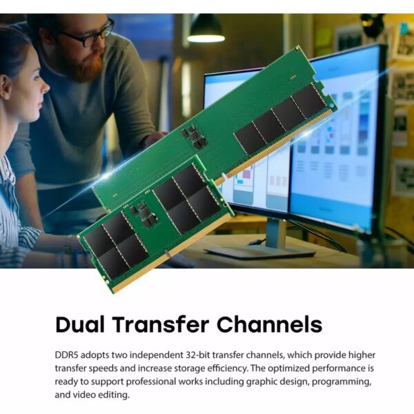 Transcend Desktop Memory Module - 16Gb Ram Ddr5 5600, U-Dimm, 1Rx8 Configuration, 1.1V, Jm5600Ale-16G.