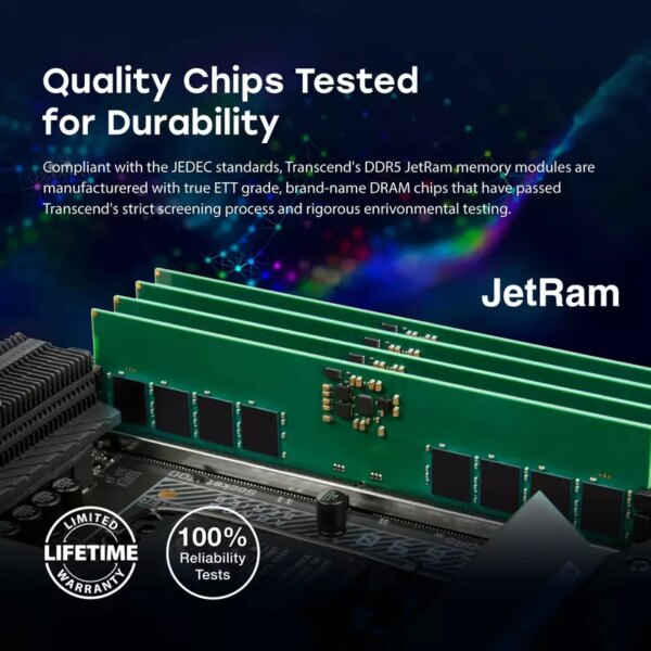 Transcend Notebook/Laptop Memory Module - 16Gb Ram Ddr5 5600, So-Dimm, 1Rx8 Configuration, 2Gx8, Cl46, 1.1V, Jm5600Ase-16G.
