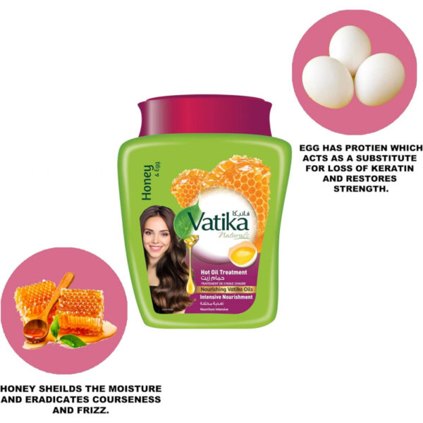 Vatika Hot Oil Treatment Hammam Zaith With Egg &Amp; Honey, Hot Oil Treatment For Intensive Nourishment 500Gm Egg (Pack Of 3)