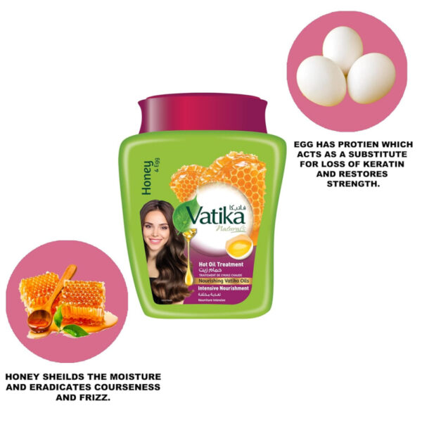 Vatika Hot Oil Treatment Nourishment, Deep Hydration, And Transformation For Dry, Damaged, And Thick Hair, Enriching Care For Vibrant Hair, Infused With Honey &Amp; Egg Goodness 500Gm Intensive Nourishment (Pack Of 3)