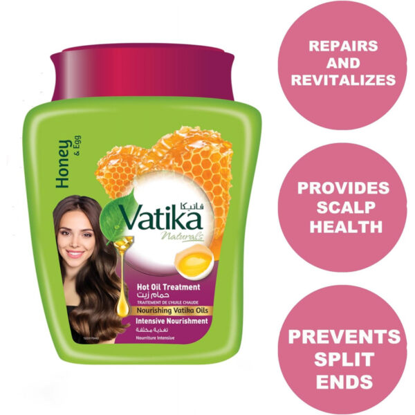 Vatika Hot Oil Treatment Hammam Zaith With Egg &Amp; Honey, Hot Oil Treatment For Intensive Nourishment 500Gm Egg (Pack Of 3)
